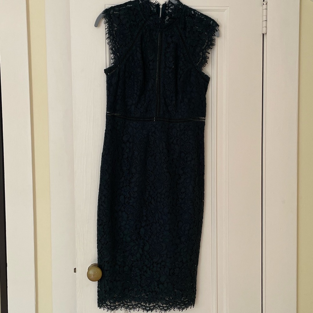 Bardot Lace Sheath Dress, Hunter Green, Size 6